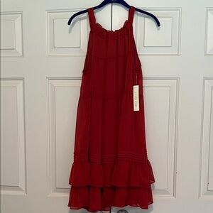 NWT Tiered Rust Colored Sleeveless Dress Size M